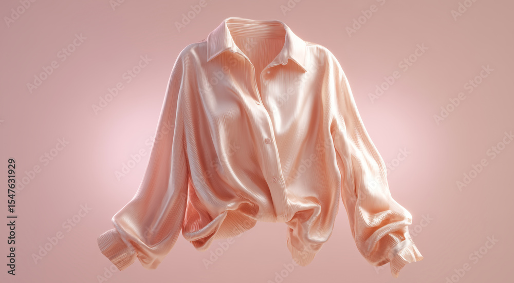 Aufkleber Soft fabric showcases a stylish drapery with a relaxed fit in a pastel shade. The texture adds depth, creating an inviting and elegant appearance perfect for a fashion display or styling concept.