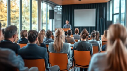 Fototapeta premium Engaging Audience at Professional Conference or Workshop Event
