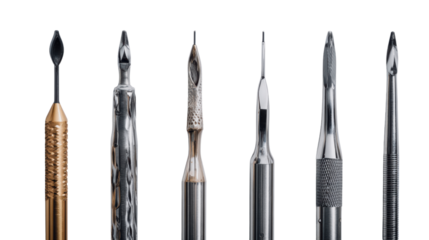 Precision tools for various applications, showcased in a row against a white isolate background.
