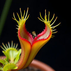 Wild Captivating Venus flytraps (Dionaea muscipula) showcase their intricate hunting mechanisms, ready to ensnare unsuspecting prey.