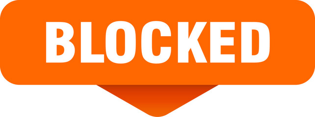 blocked sticker. blocked sign on transparent background