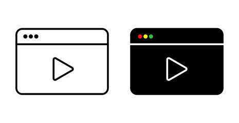 Play Button Icon vector, Web Video Player Interface Design symbol Element for Website and App