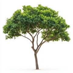 Lush Green Tree with Wide Reaching Thick Branches and Foliage