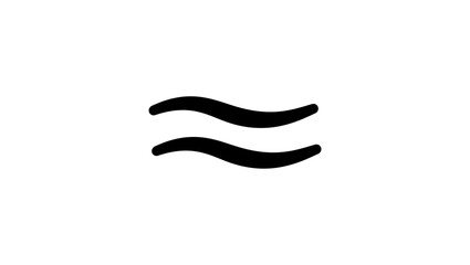 Almost Equal To sign, black isolated silhouette