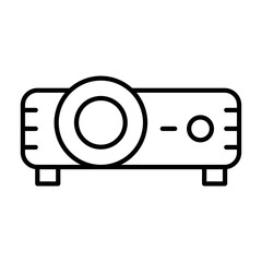 Multimedia Projector Lens with Control Panel Icon vector
