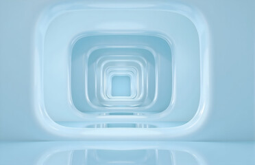Blue 3D Spatial Tunnel