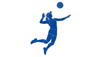 Isolated Volleyball Player Silhouette