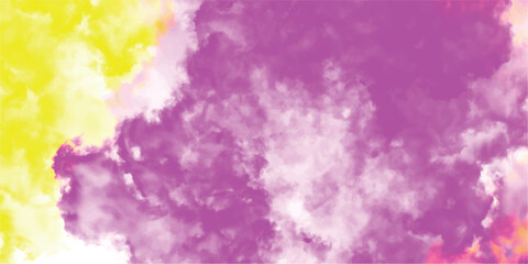 Abstract watercolor background with vibrant colors of yellow and purple artistic style texture for creative design concepts
