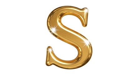 Isolated Golden Letter S