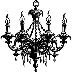 Elegant chandelier isolated on white background