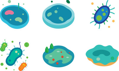 Bacteria color vector illustration