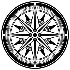 Obraz premium Compass rose navigation symbol isolated on white background