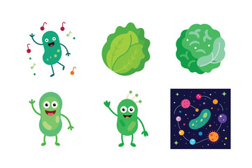 Bacteria color vector illustration