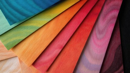 Close-up of a collection of colorful fabric swatches. the swatches are arranged in a grid-like pattern, with each swatch having a different color and texture.