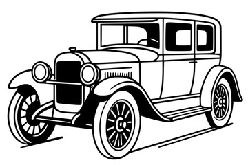 Vector Illustration of Classic Vintage Car in Retro Style