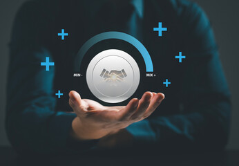 Financial investment, business partnership handshake, reliable cooperation and reliable partners, concept of cooperation and business, business and financial relations