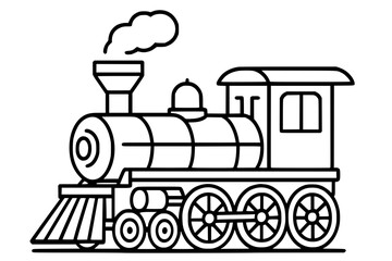 Vector Illustration of Classic Steam Locomotive Train Engine