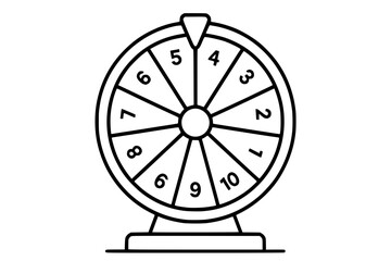 Vector Illustration of a Numbered Prize Wheel Spinner