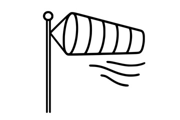 Vector Illustration of Windsock Blowing in the Wind
