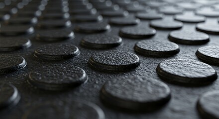 Abstract Textured Surface: Rows of Dark Circular Elements