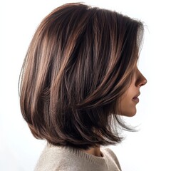 Naklejka premium Modern Textured Shoulder Length Bob Hairstyle for Contemporary Looks