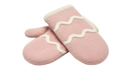 Isolated Pair of Pink Mittens