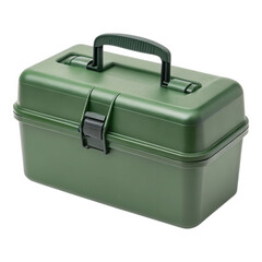 Olive green plastic storage case with handle and latch Isolate plastic box