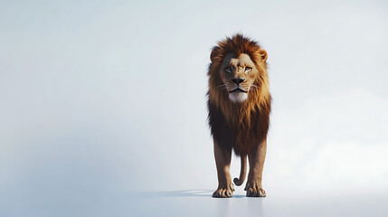 Majestic lion standing proudly, radiating strength and power, perfect for branding and inspirational designs