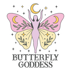 Butterfly goodness - Boho Mystic Moth T-shirt, Beautiful Moth Insect illustration, beauty butterfly Design Sublimation