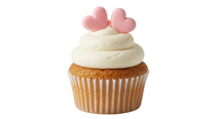 Isolated Cupcake with Hearts
