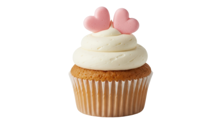 Isolated Cupcake with Hearts