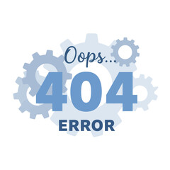 Oops error 404 page not found illustration