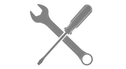 Isolated Wrench and screwdriver