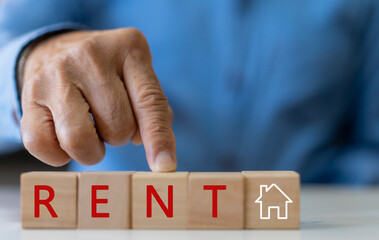 Rental investment and property for rent, home rental management real estate strategies, passive income from condos or houses, landlord services and smart leasing solutions for long term profit
