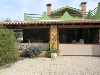 terrace with blinds