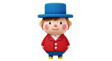 Isolated Cartoon Boy in Blue Suit