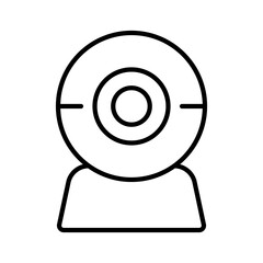 Webcam line icon.  Web camera line icon. Editable stroke. Vector icon. Isolated on transparent background.

