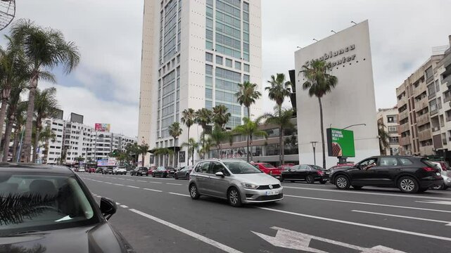Ground-level shot of Casablanca&rsquo;s Twin Center buildings  Morocco June 21,2025