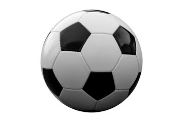 Classic black and white soccer ball isolated on white background