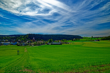 Obraz premium a beautiful day in the ancient town of Dollnstein