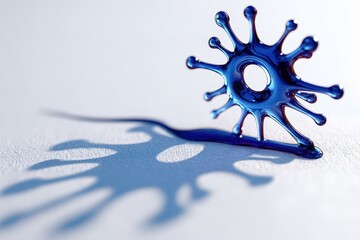 Blue liquid virus model casts shadow