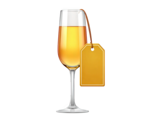 Champagne flute golden drink blank name tag glass isolated elegant celebratory transparent festive reflective luxury perfect for party invitation or event decoration