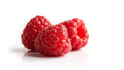raspberry on white background