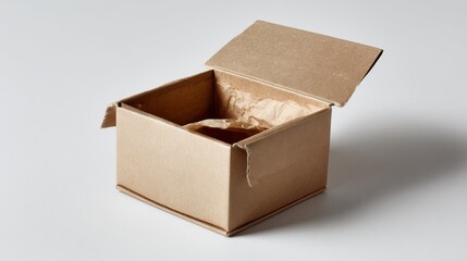 Cardboard box on white background packaging design for delivery product branding shipping minimal concept container