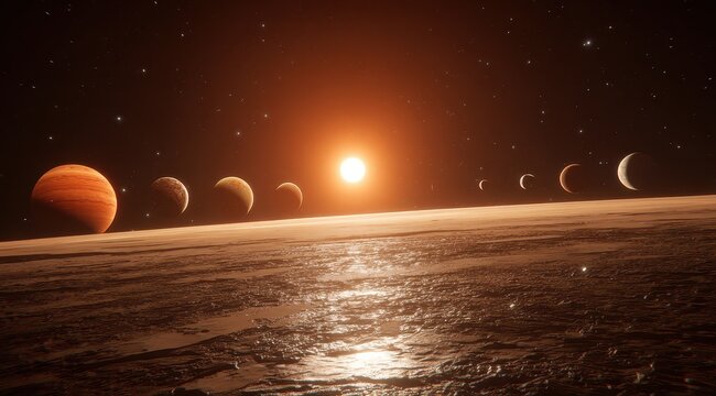 Alien planets orbit a fiery sun