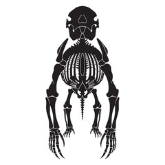 Majestic and extinct – Giant sloth skeleton silhouette formed with detailed Giant sloth skeleton vector – Giant sloth skeleton illustration

