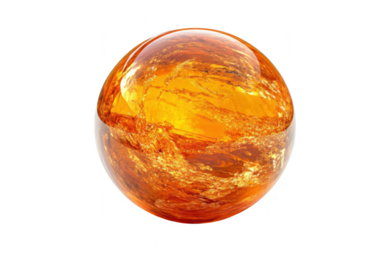 Orange sphere ball isolated on a transparent background