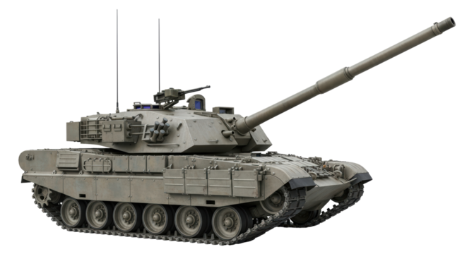 Isolated Military Tank