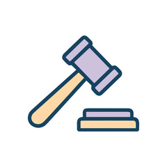 Symbol of impartial justice gavel icon. Icon symbol illustration