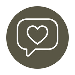 Thoughtful communication of affection symbol. Icon symbol illustration